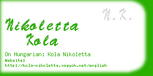 nikoletta kola business card